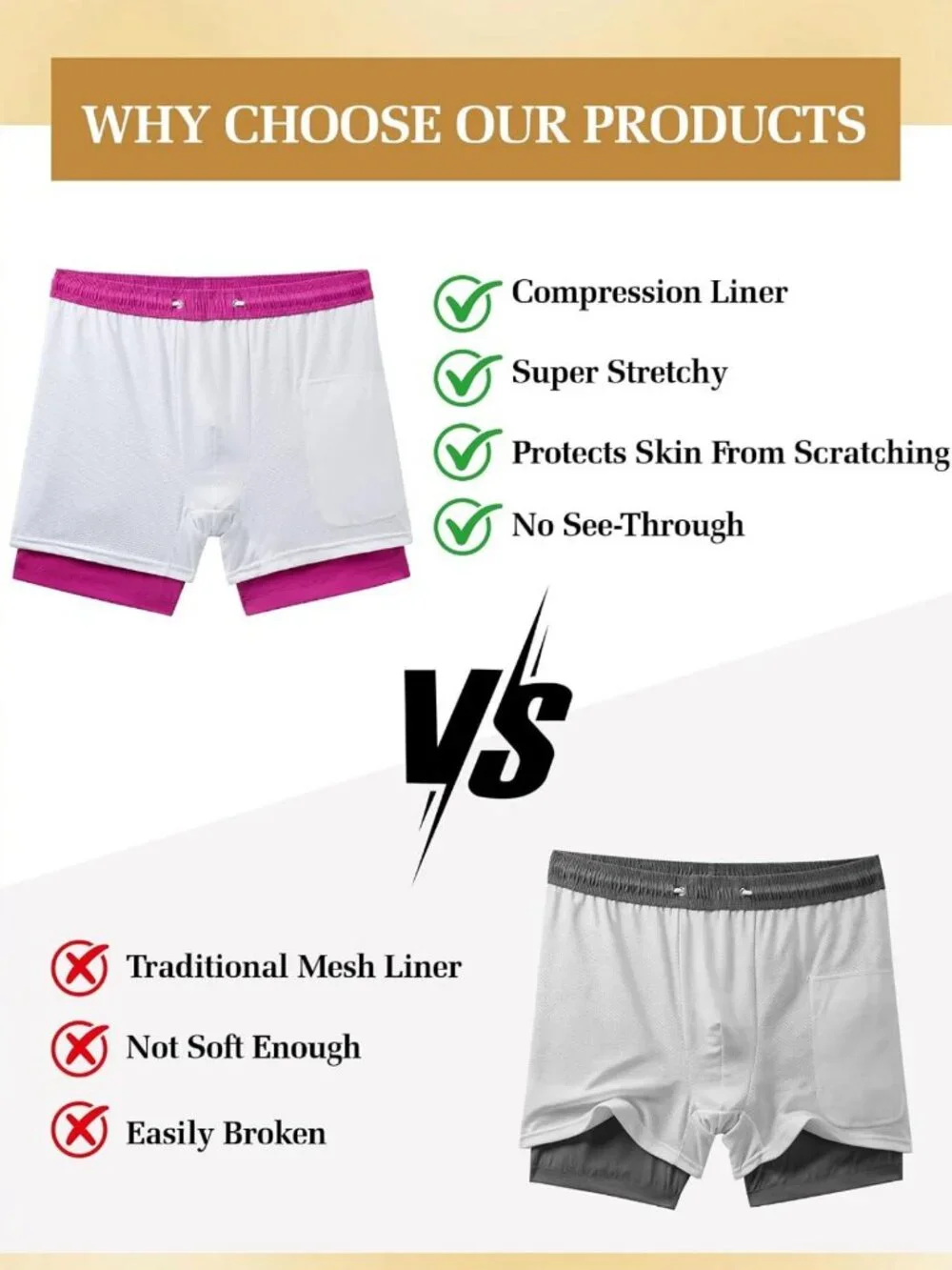 Men's Quick Dry Swim Trunks with Zipper Pocket - 5 Inch Stretch Beach Shorts
